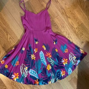 Tropical Print Flare Dress